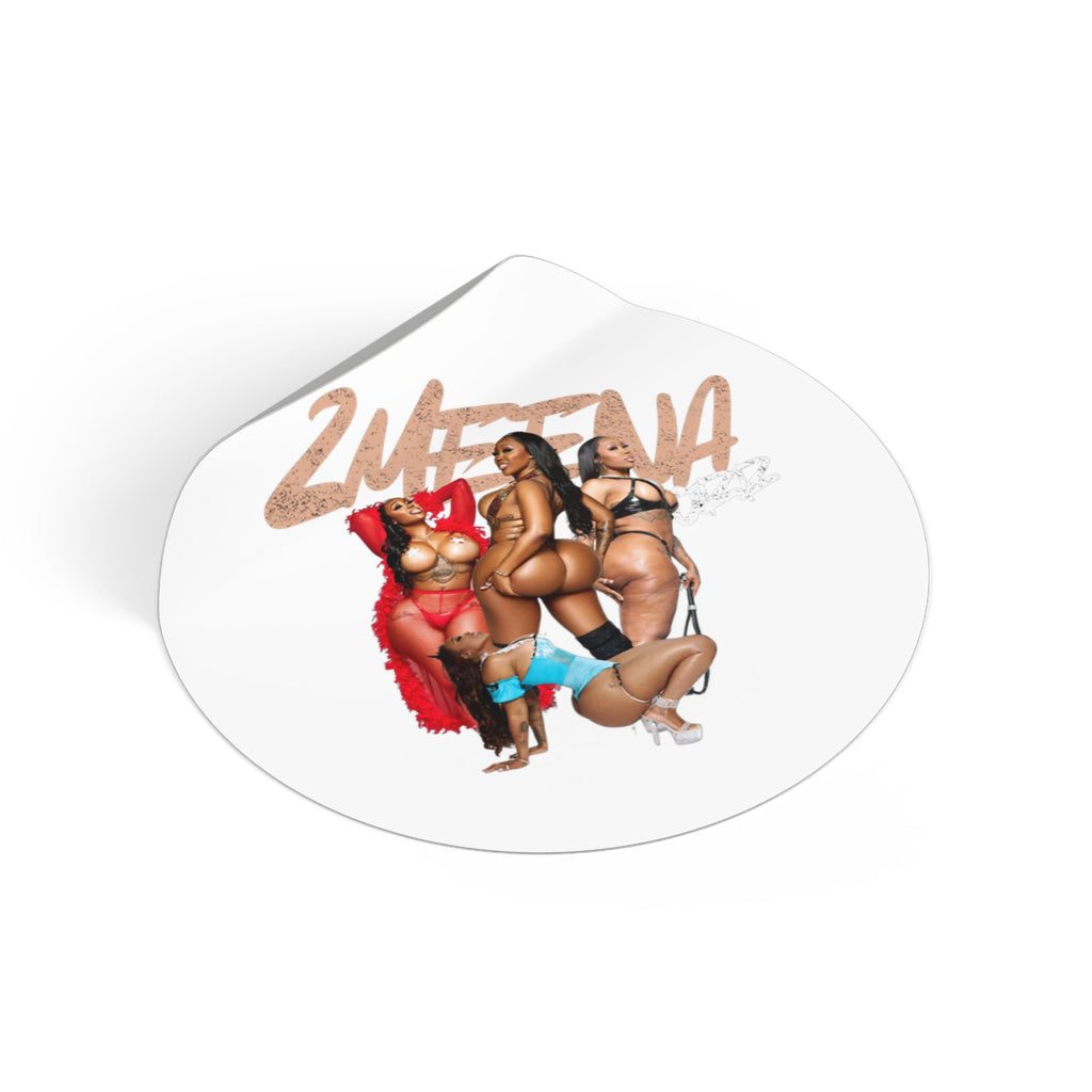 Round Vinyl Sticker — 2METINA Pin-Up Baddie Crew Graphic