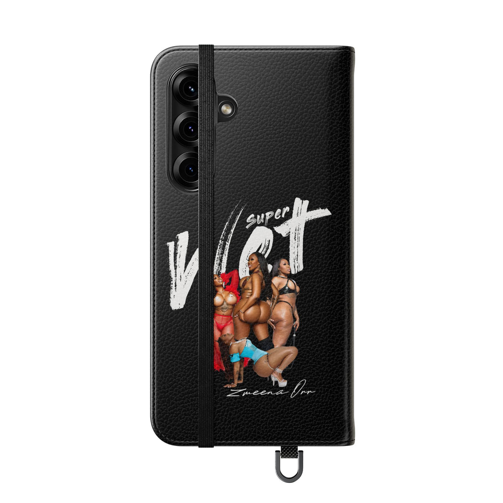 Black Personalized Flip Phone Case – "Super Wet" Graphic & Name (Tamena)