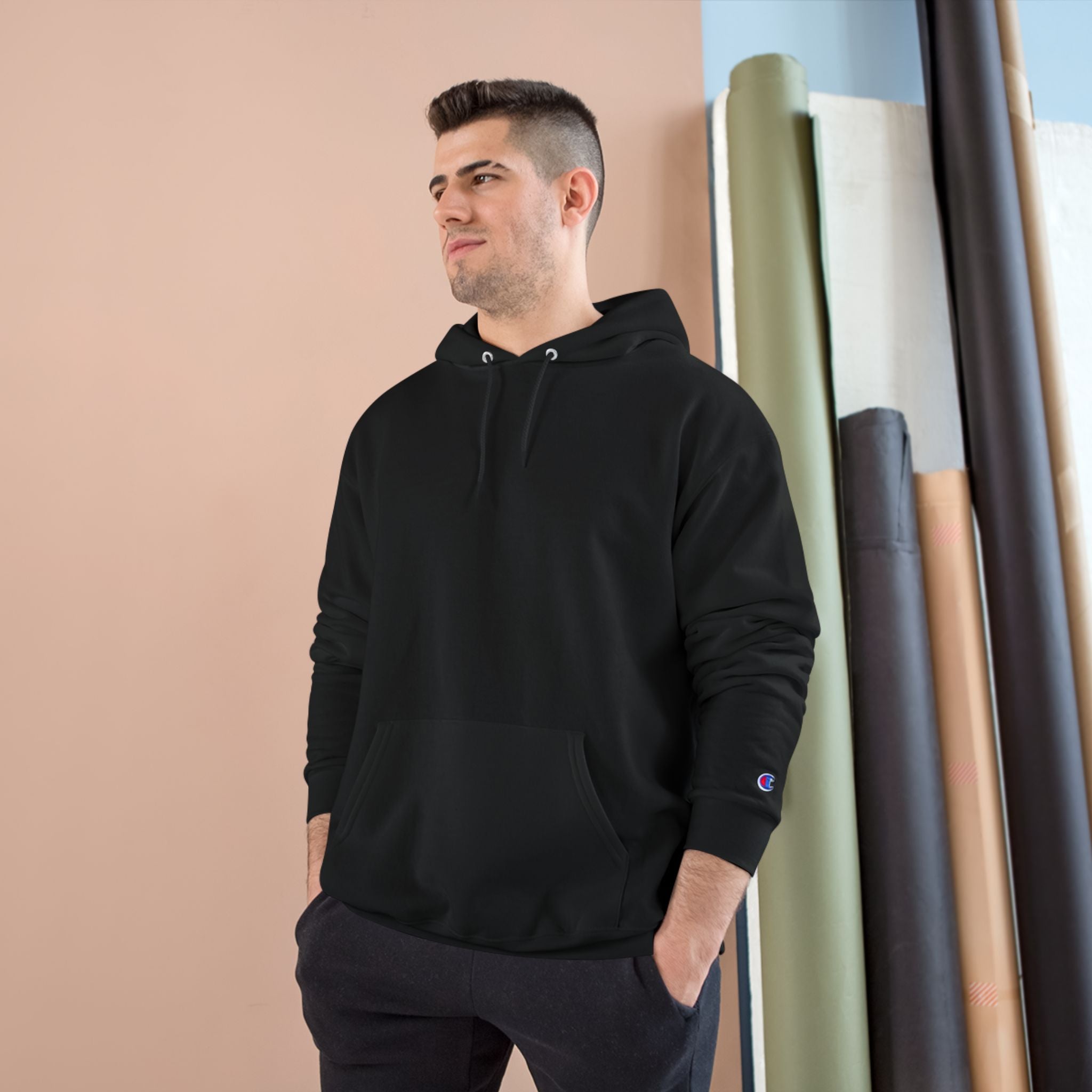 Champion Hoodie with '2WEEVA' Pinup Graphic - Streetwear Women's Back Print
