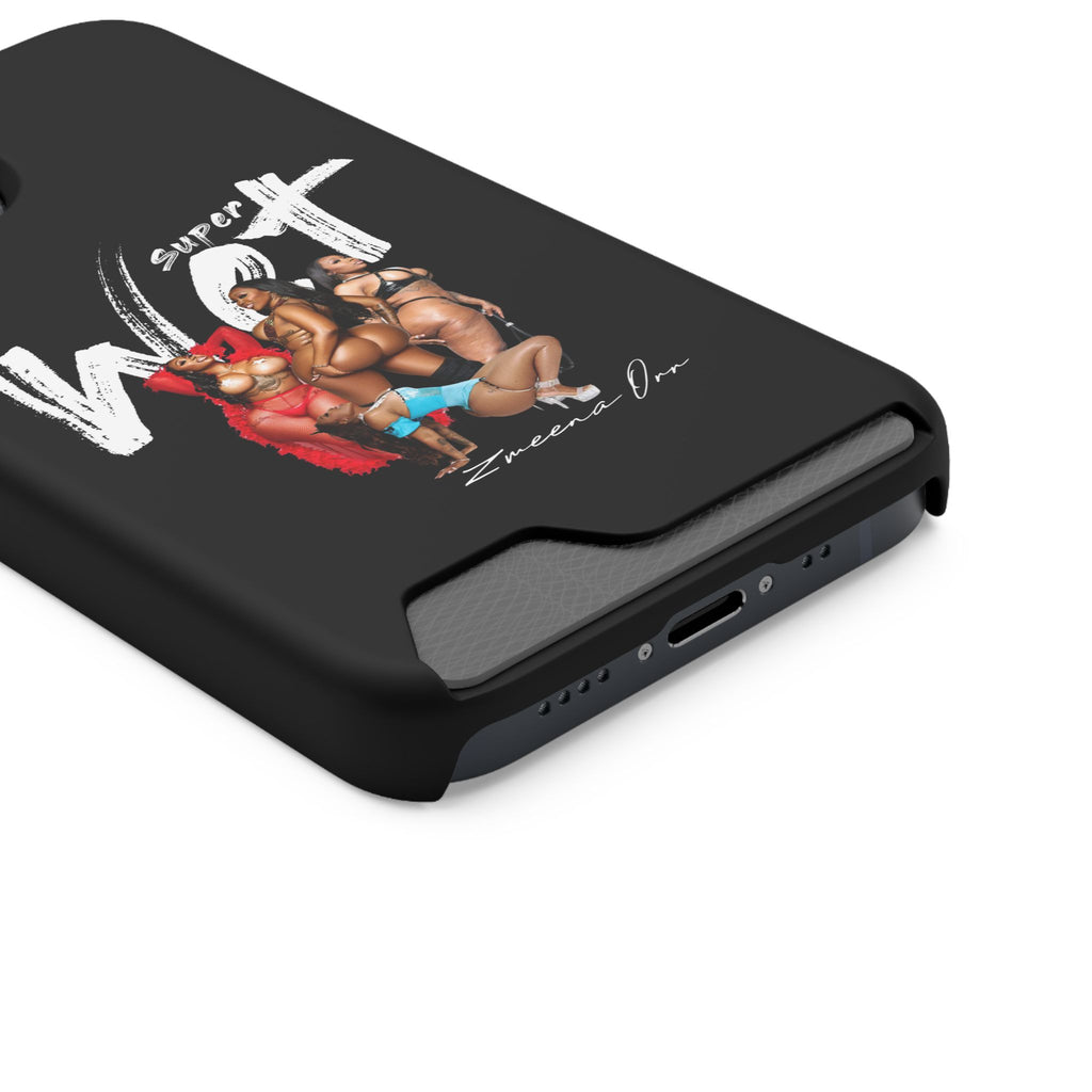 Phone Case with Card Holder — 'Super Wet' Pinup Crew Graphic