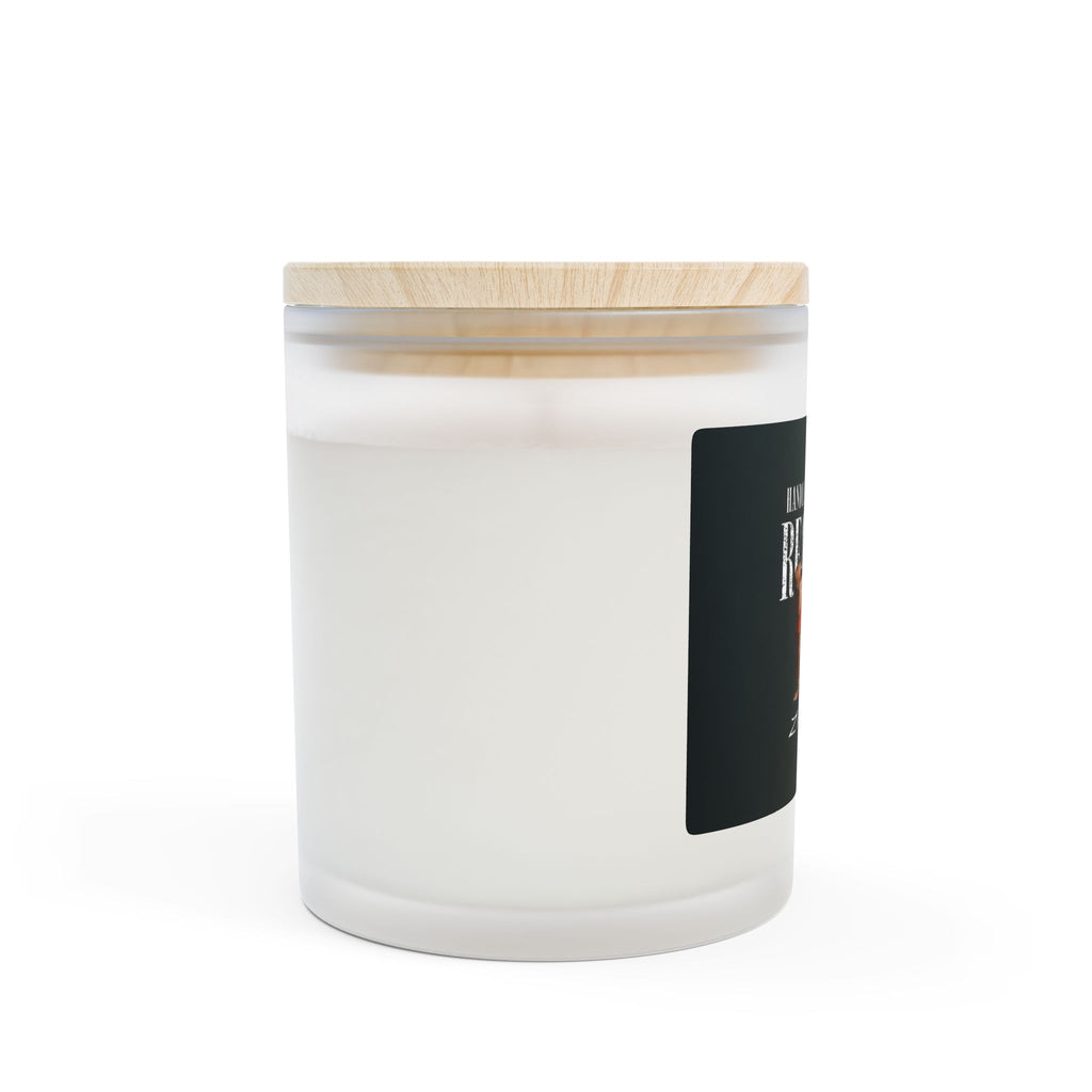 Black Label Frosted Glass Candle — Bold Pinup Illustration Scented Soy Candle, 11oz
