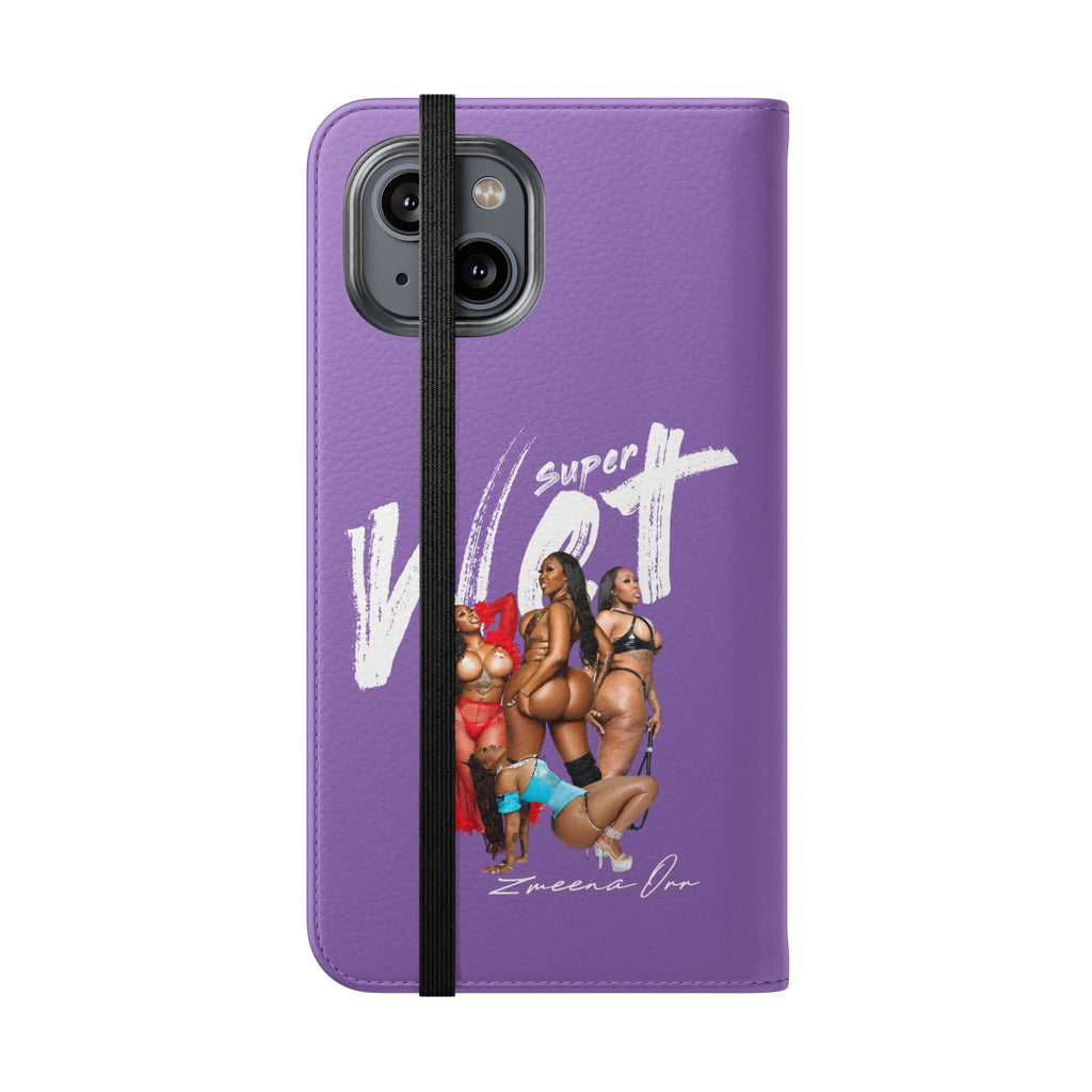 Purple Personalized Flip Phone Case – "Super Wet" Graphic & Name (Tamena)