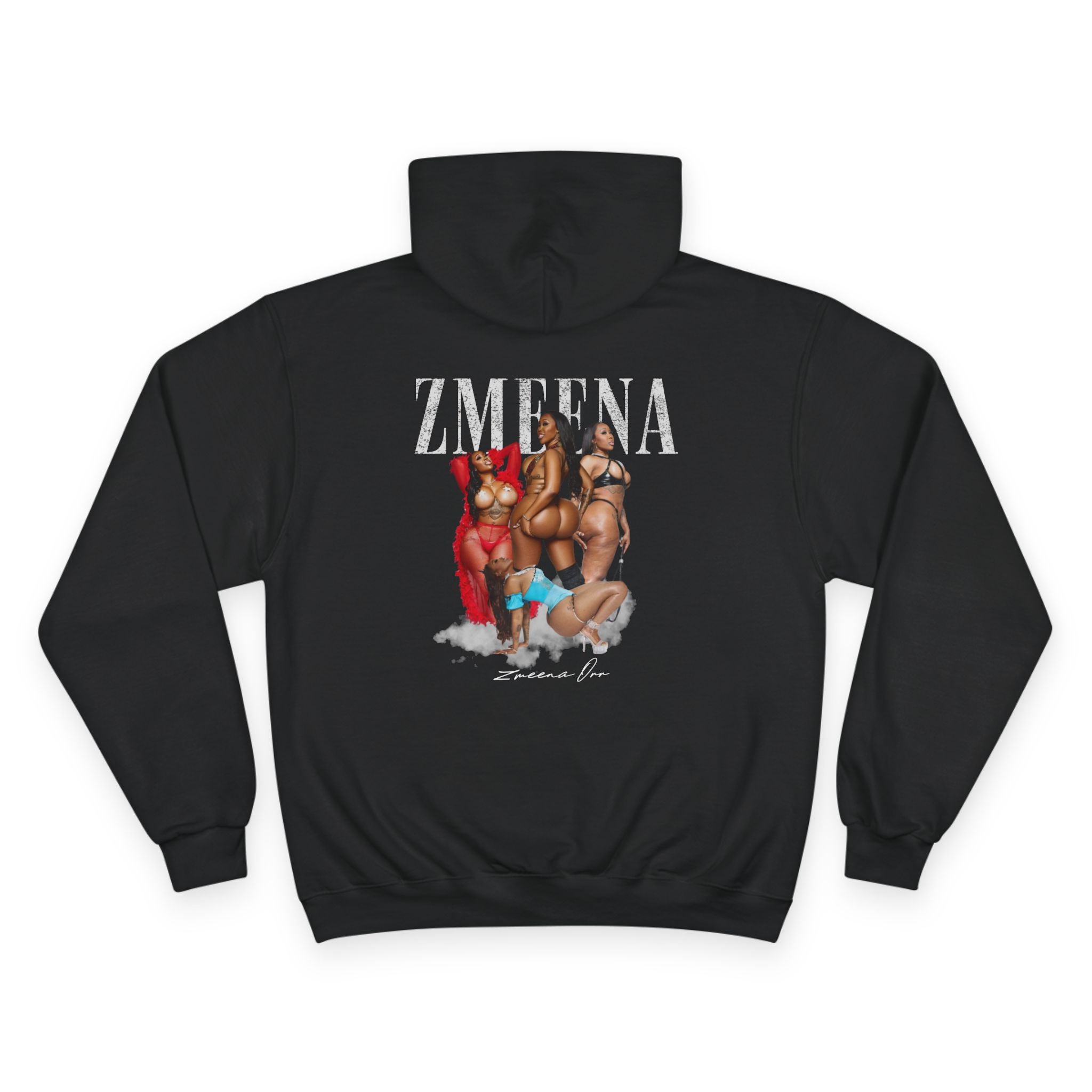 Hoodie — ZMEENA Graphic Hoodie with Pinup Trio Design