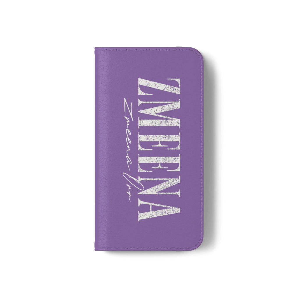 Purple Personalized Flip Phone Case – "Super Wet" Graphic & Name (Tamena)