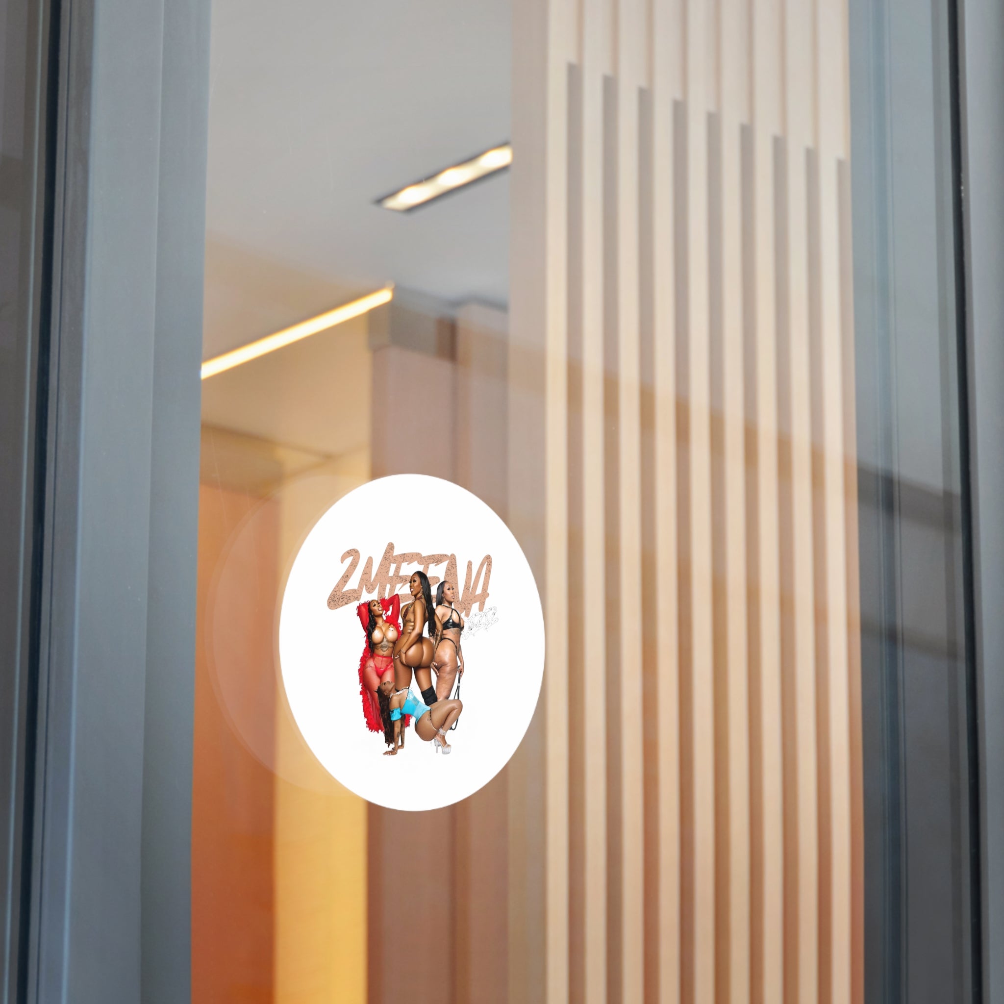 Round Vinyl Sticker — 2METINA Pin-Up Baddie Crew Graphic