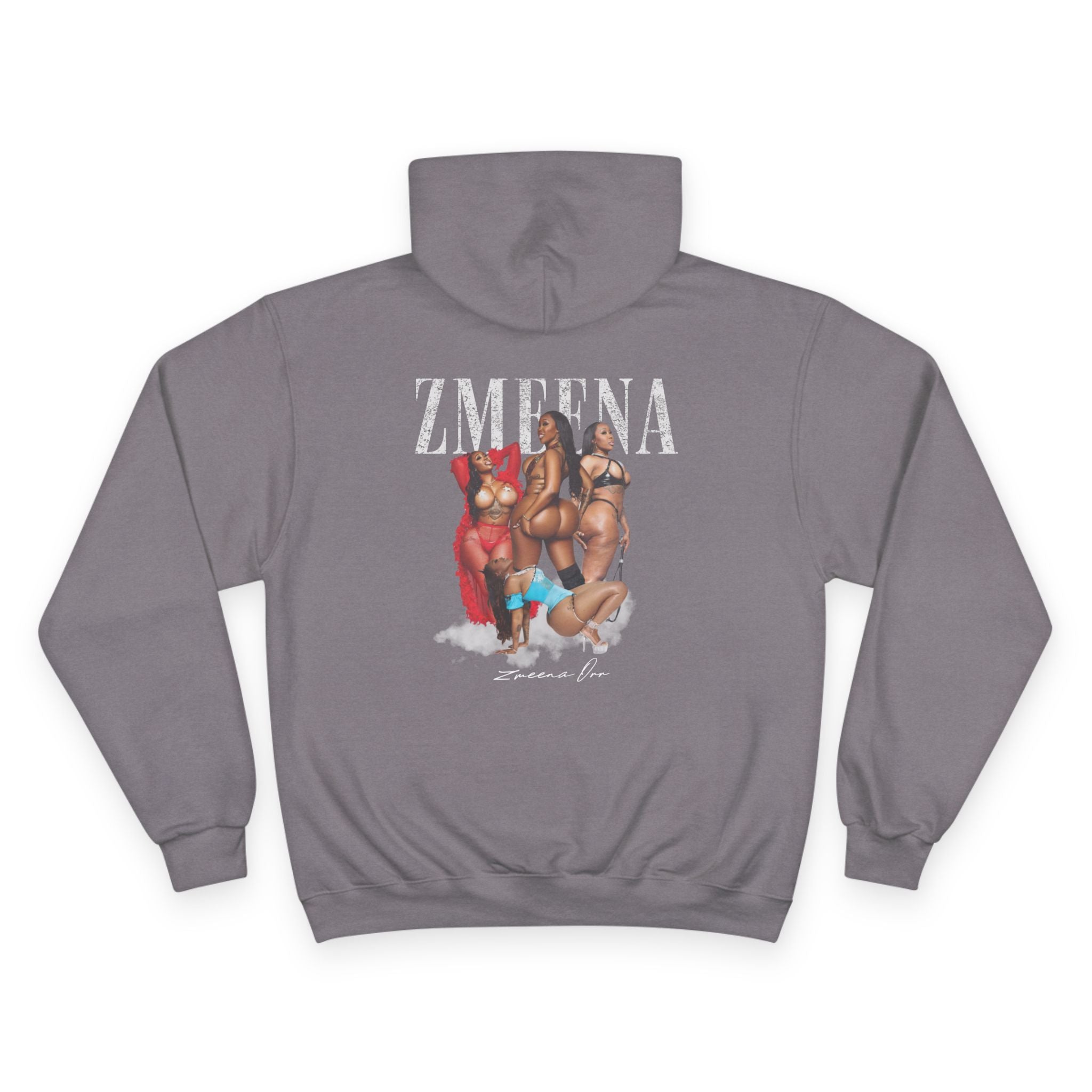 Hoodie — ZMEENA Graphic Hoodie with Pinup Trio Design