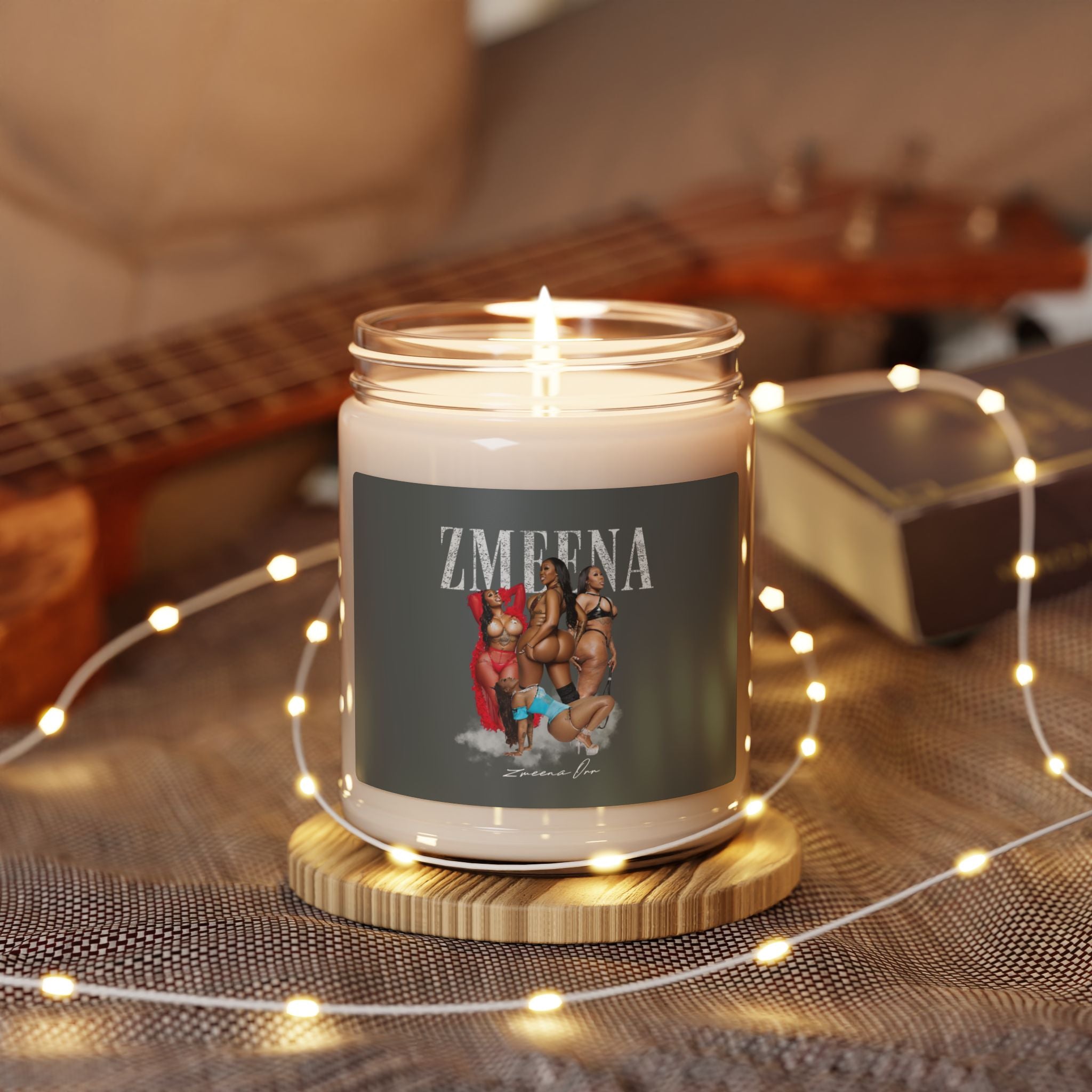 Grey Label Soy Candle — ZMEENA Graphic Scented Jar (9oz)