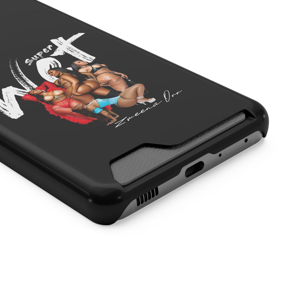 Phone Case with Card Holder — 'Super Wet' Pinup Crew Graphic