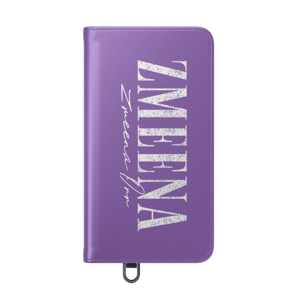 Purple Personalized Flip Phone Case – "Super Wet" Graphic & Name (Tamena)