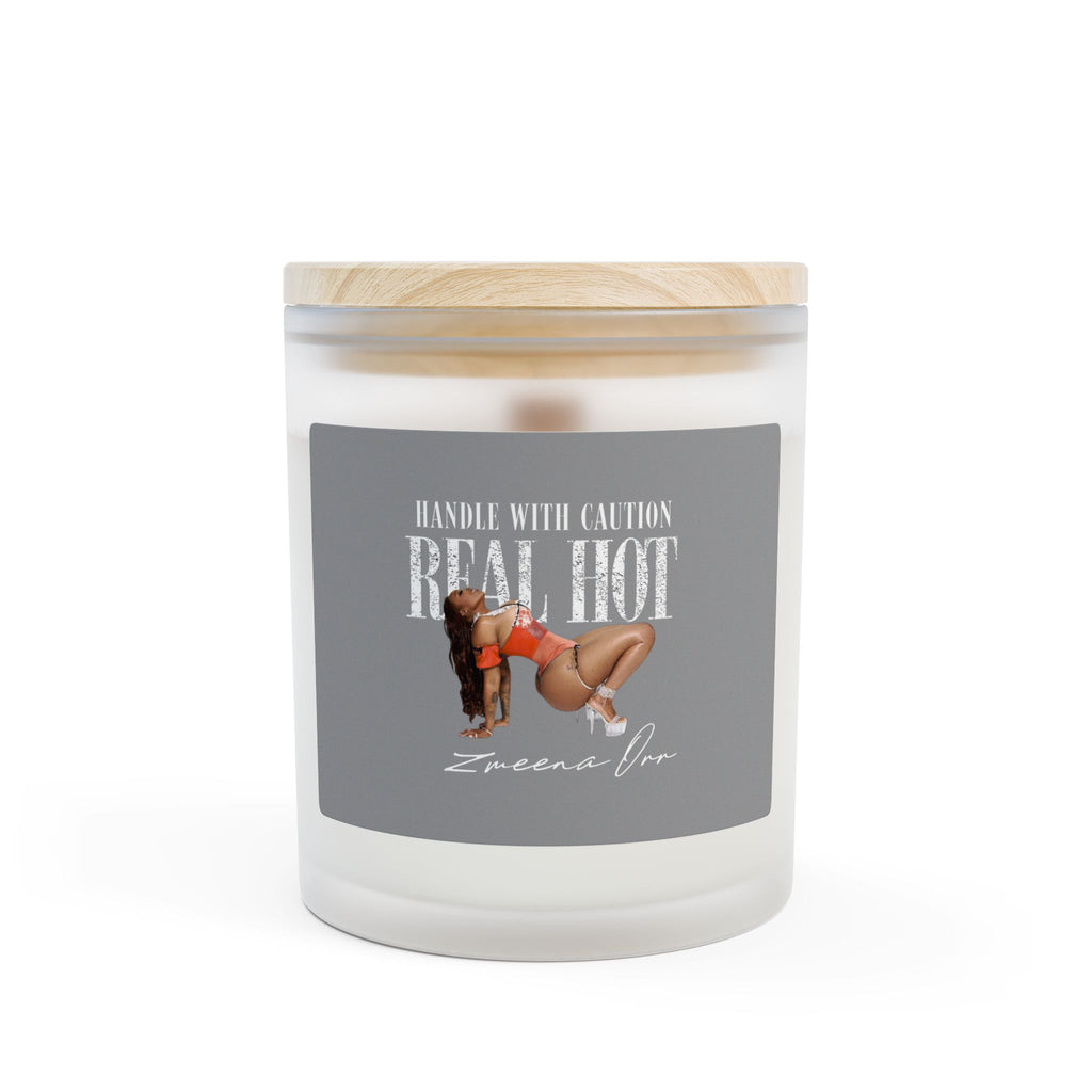Grey Label Frosted Glass Candle — Bold Pinup Illustration Scented Soy Candle, 11oz