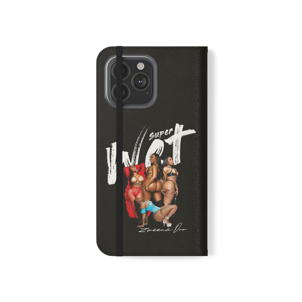 Black Personalized Flip Phone Case – "Super Wet" Graphic & Name (Tamena)