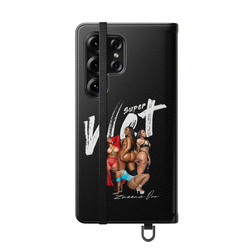 Black Personalized Flip Phone Case – "Super Wet" Graphic & Name (Tamena)