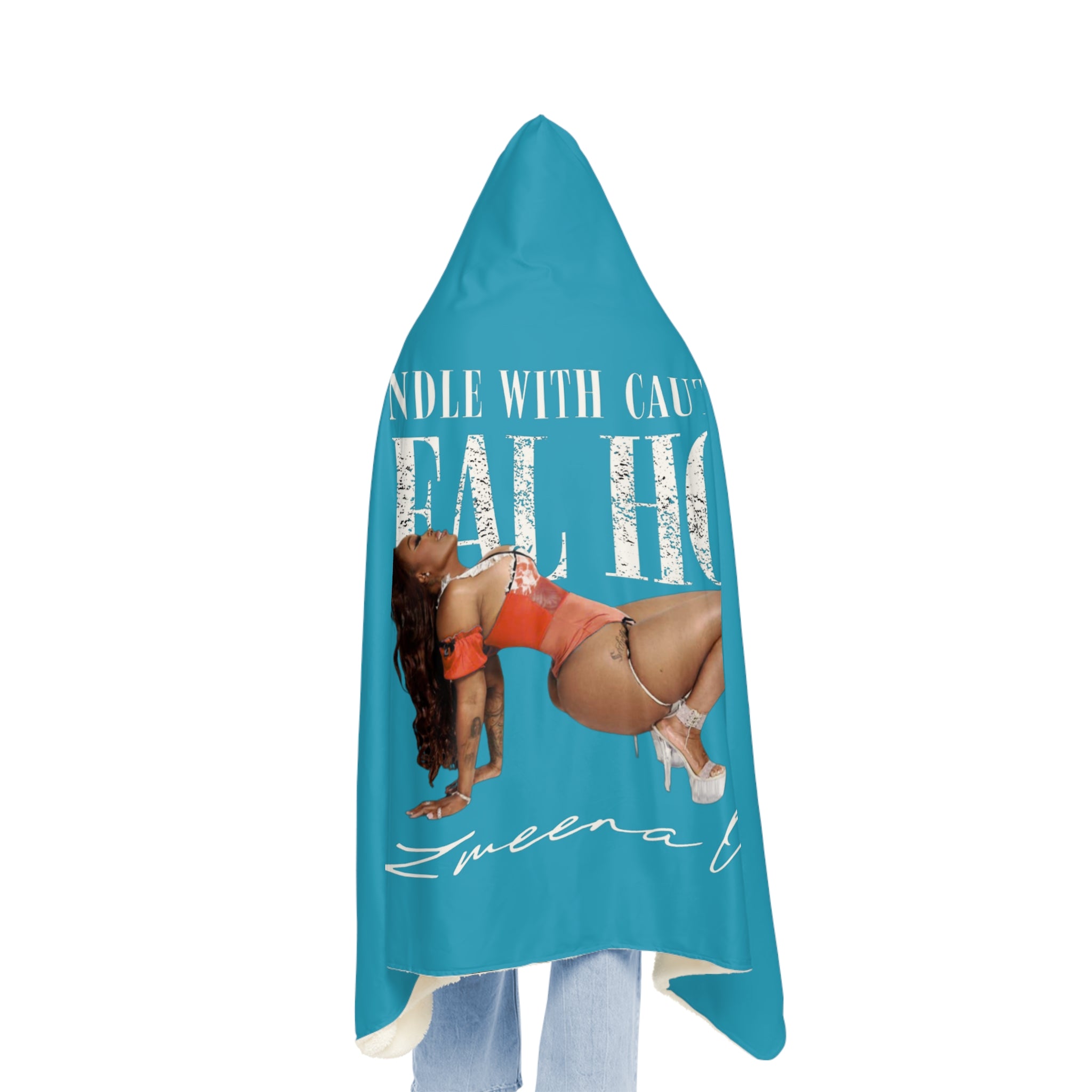 Handle With Caution "Real Hot" Hooded Snuggle Blanket