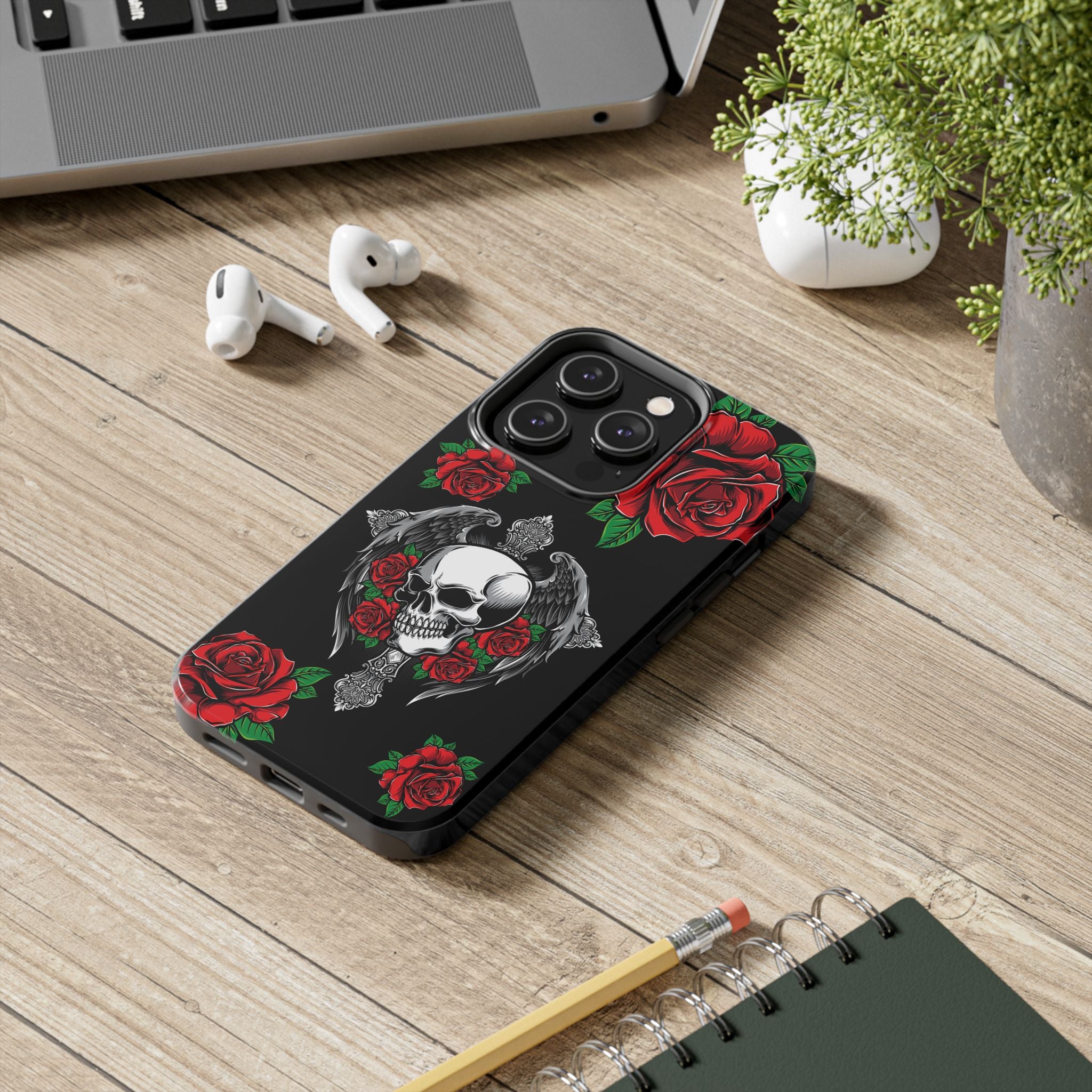 Skull and Rose Phone Case