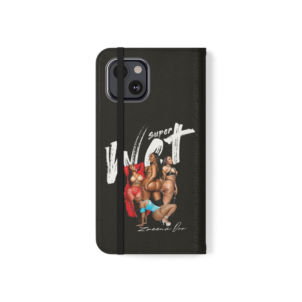 Black Personalized Flip Phone Case – "Super Wet" Graphic & Name (Tamena)