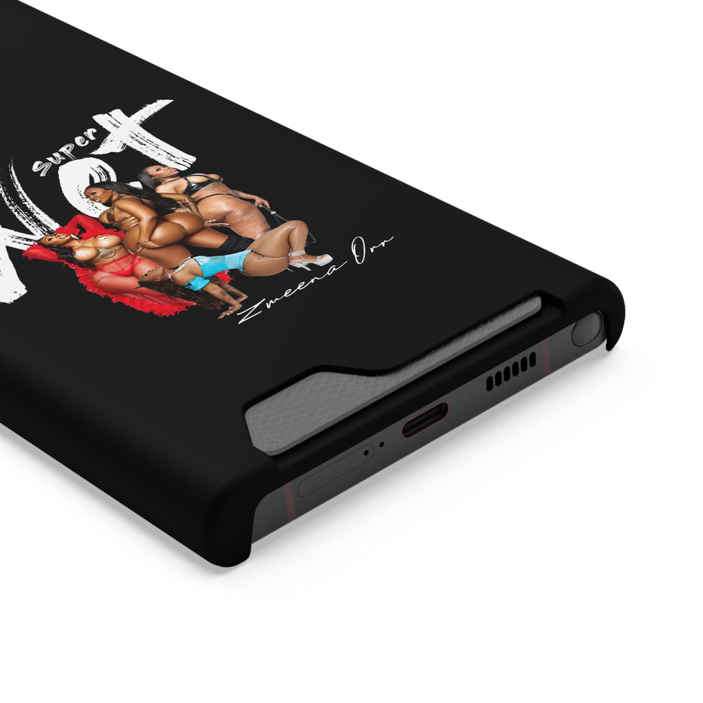 Phone Case with Card Holder — 'Super Wet' Pinup Crew Graphic