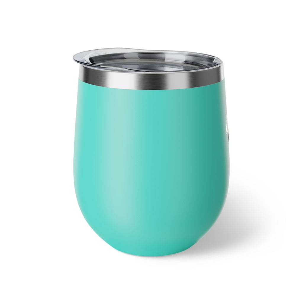 Insulated Wine Tumbler - "Handle With Caution Real Hot" Copper Vacuum 12oz
