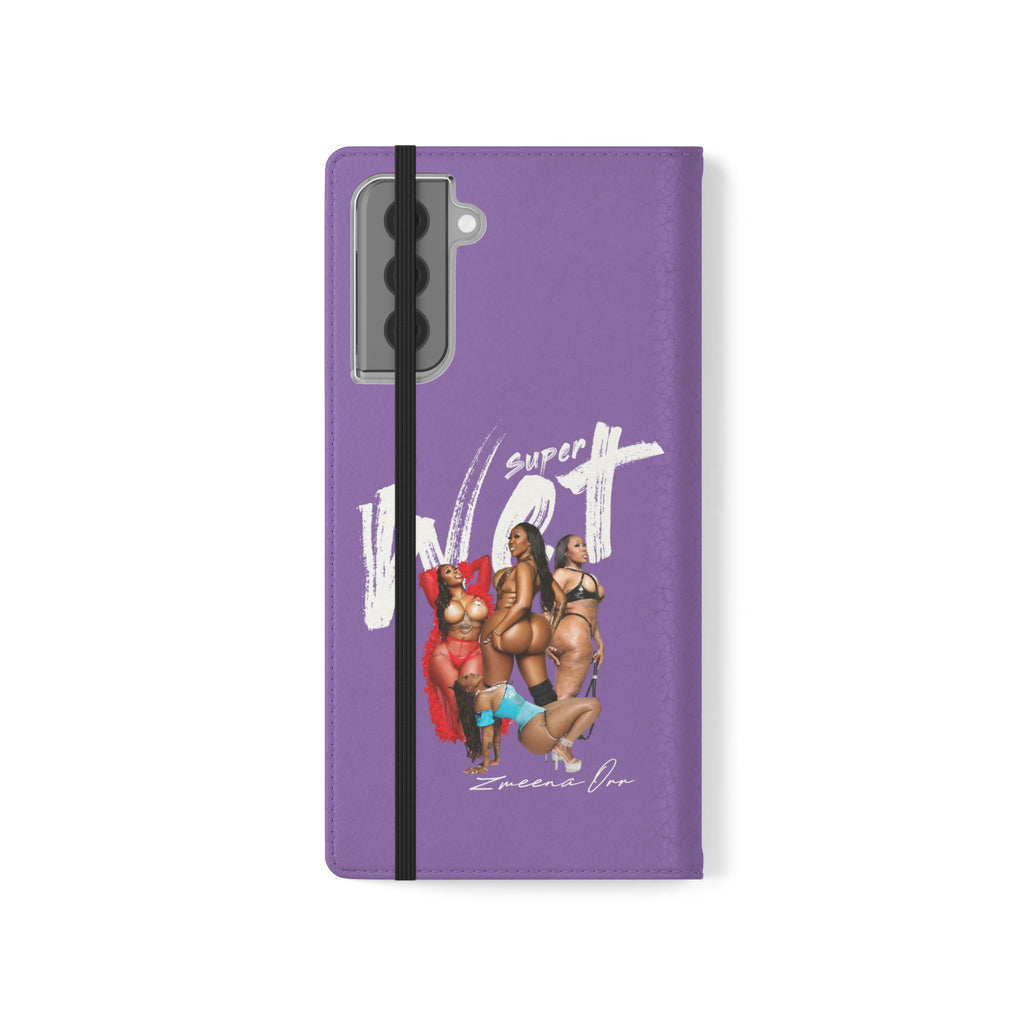 Purple Personalized Flip Phone Case – "Super Wet" Graphic & Name (Tamena)