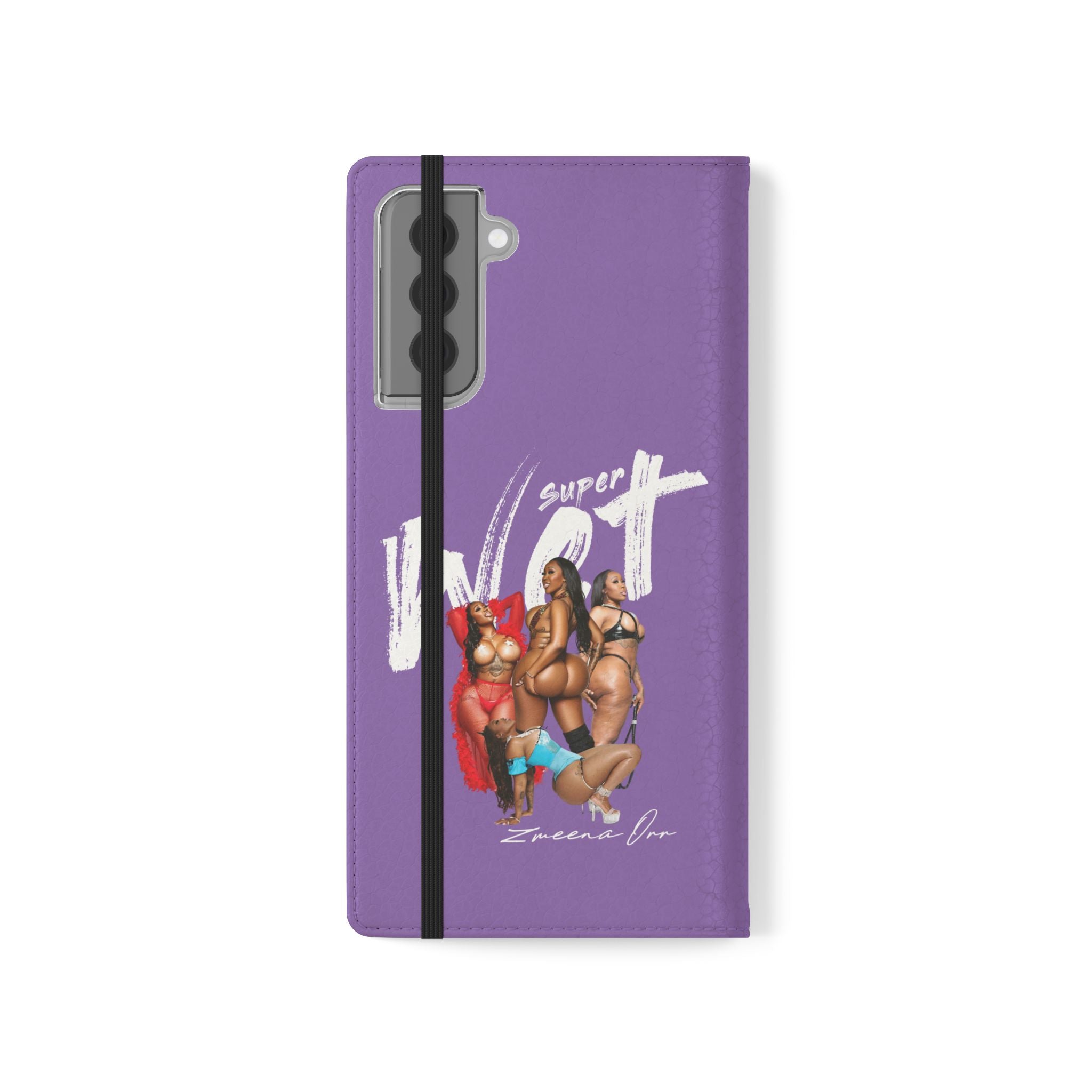 Purple Personalized Flip Phone Case – "Super Wet" Graphic & Name (Tamena)