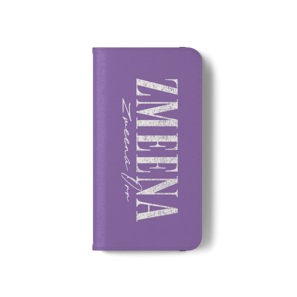 Purple Personalized Flip Phone Case – "Super Wet" Graphic & Name (Tamena)