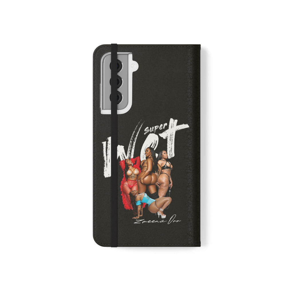 Black Personalized Flip Phone Case – "Super Wet" Graphic & Name (Tamena)