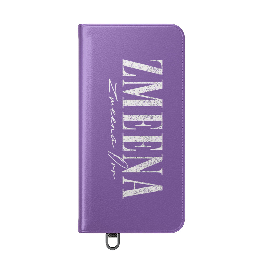 Purple Personalized Flip Phone Case – "Super Wet" Graphic & Name (Tamena)