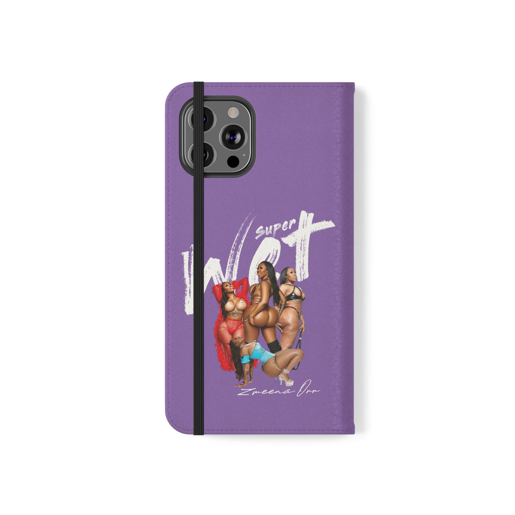 Purple Personalized Flip Phone Case – "Super Wet" Graphic & Name (Tamena)