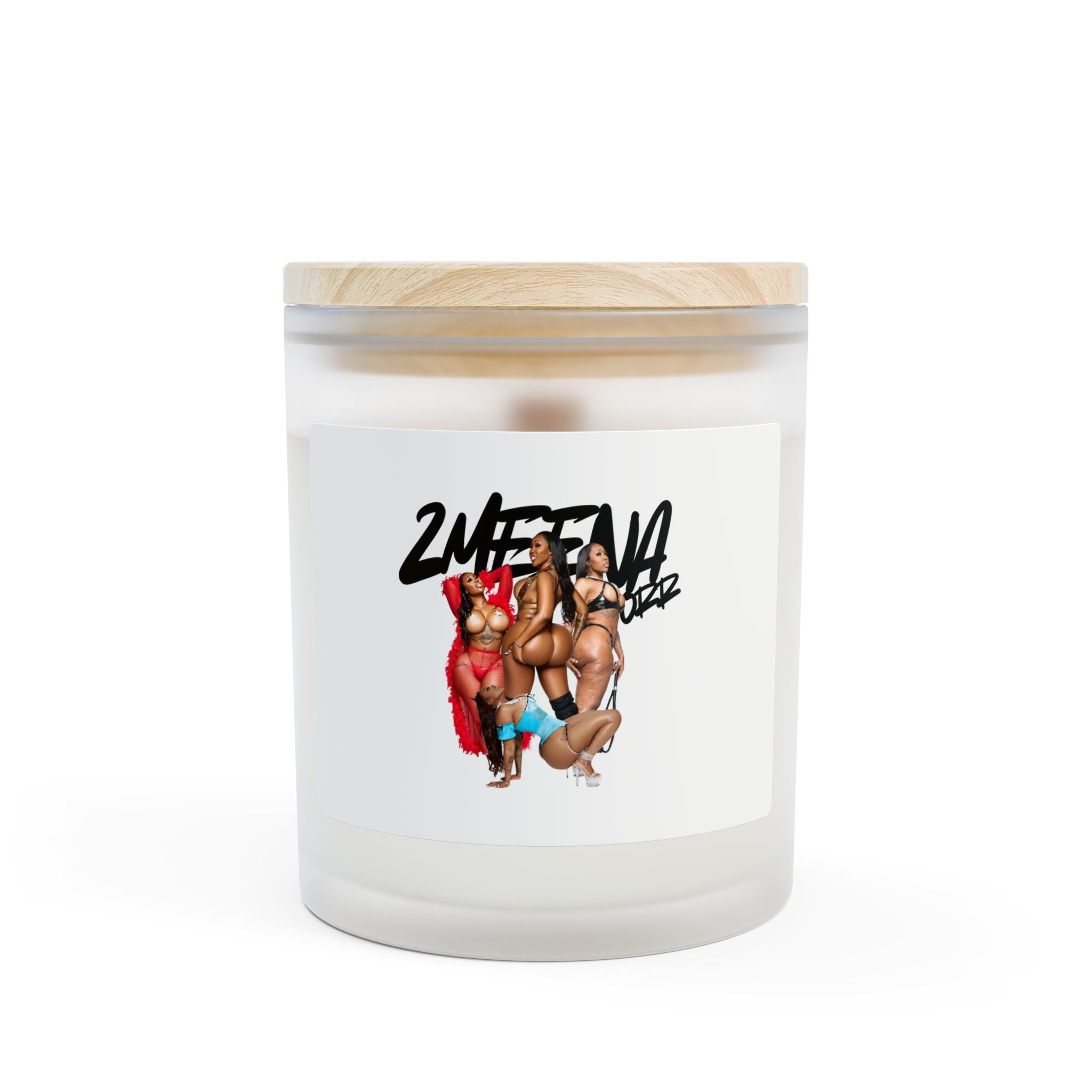 Frosted Glass Candle — Bold Pinup Illustration Scented Soy Candle, 11oz