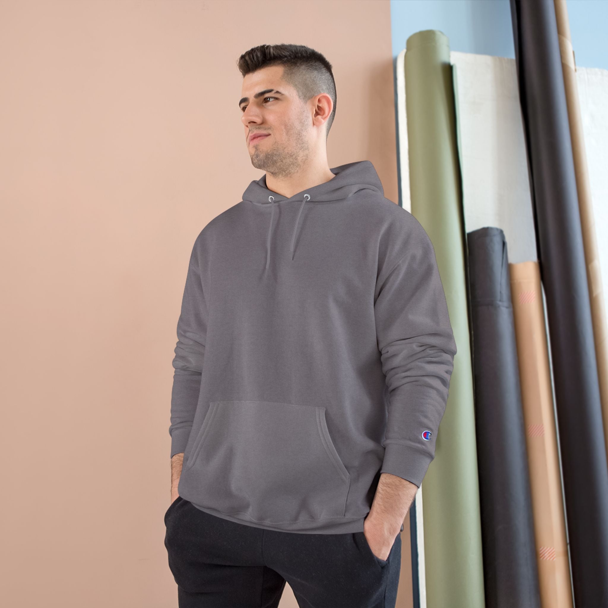 Champion Hoodie with '2WEEVA' Pinup Graphic - Streetwear Women's Back Print