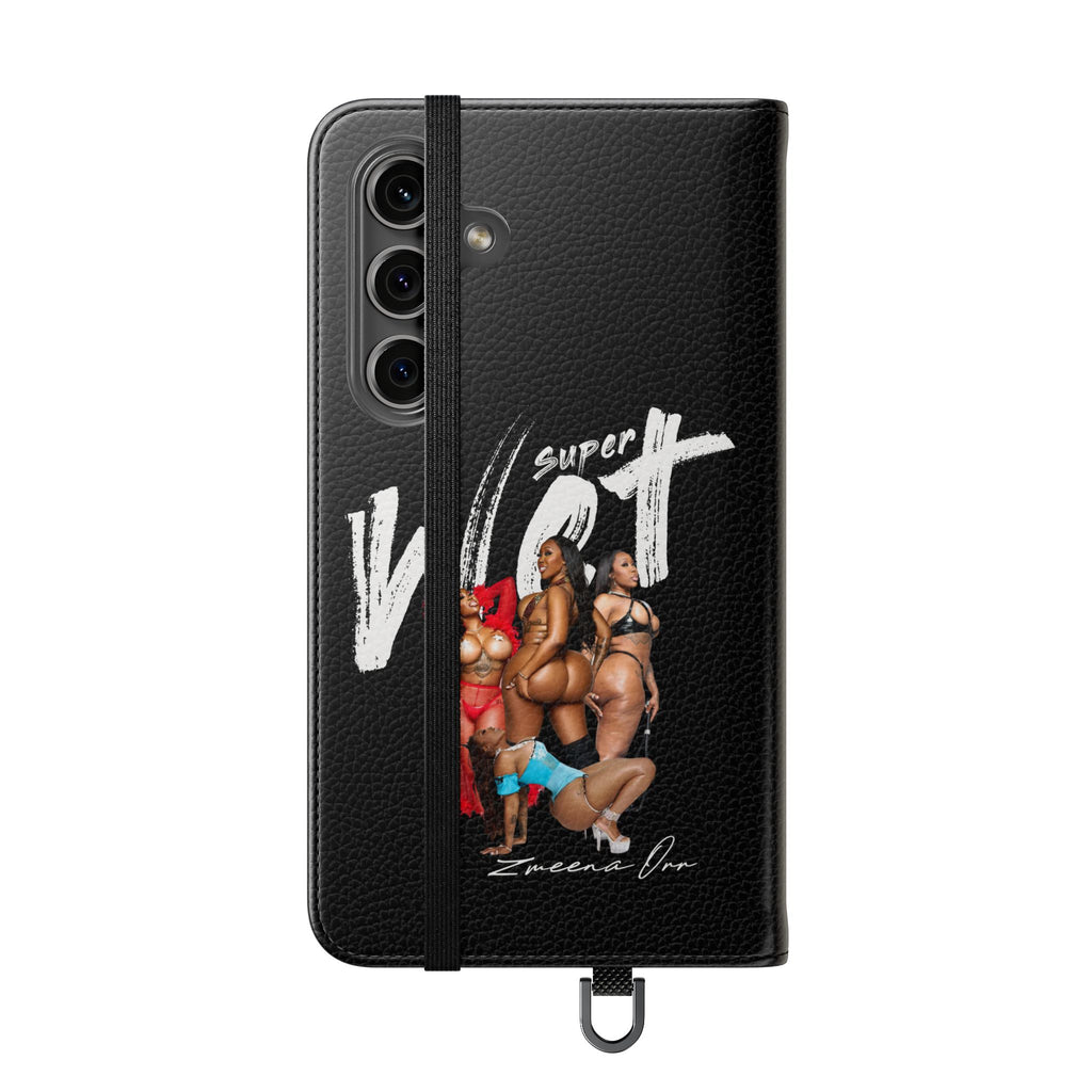 Black Personalized Flip Phone Case – "Super Wet" Graphic & Name (Tamena)
