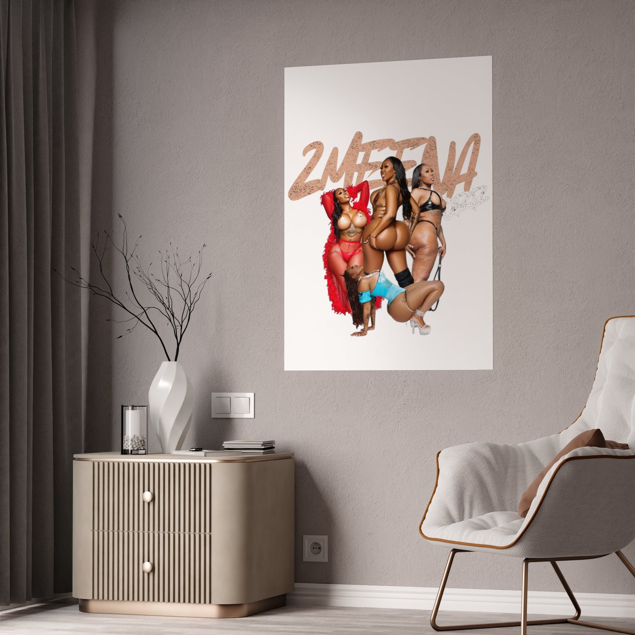 Gloss Poster — Sexy Pin-Up Curvy Women Art Print