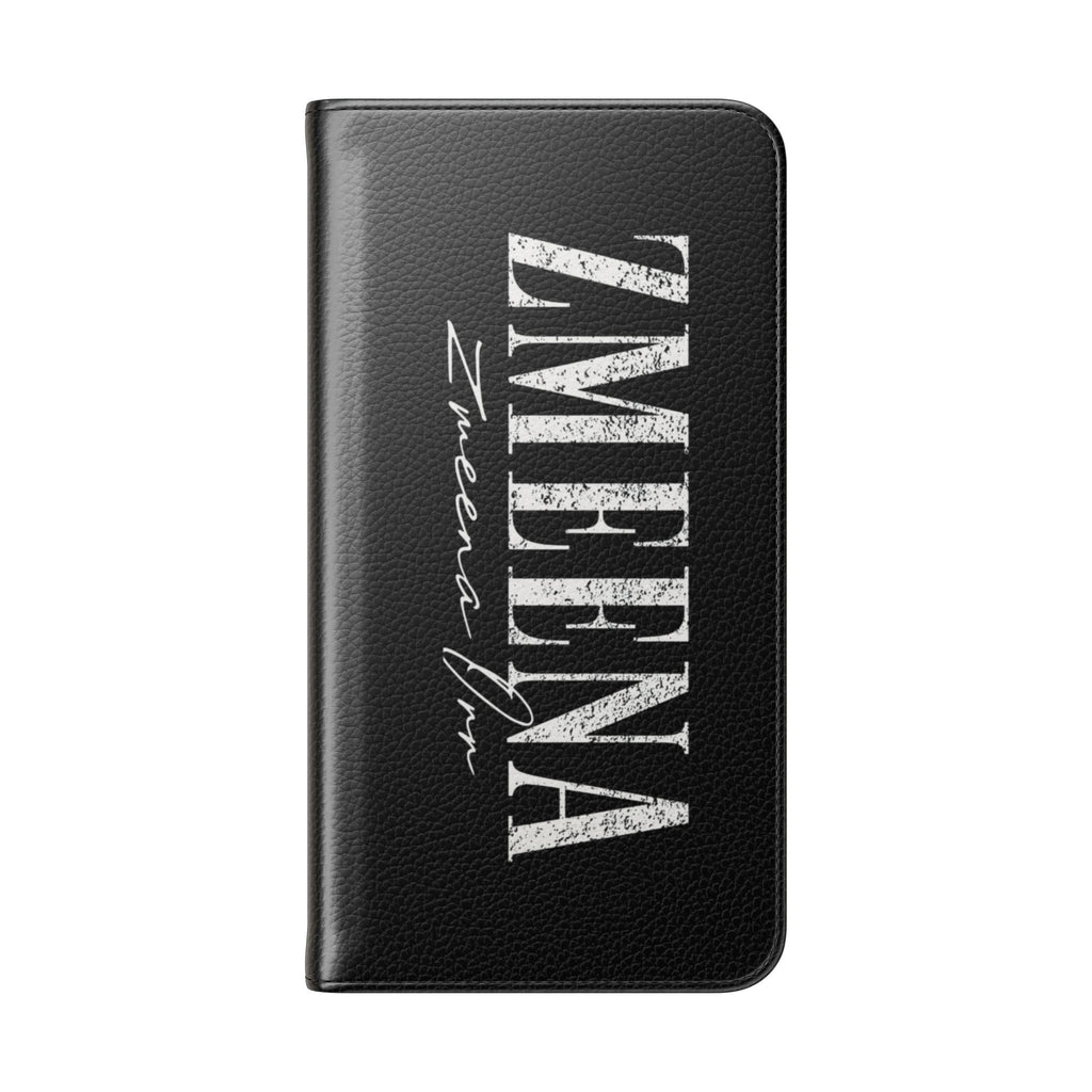 Black Personalized Flip Phone Case – "Super Wet" Graphic & Name (Tamena)