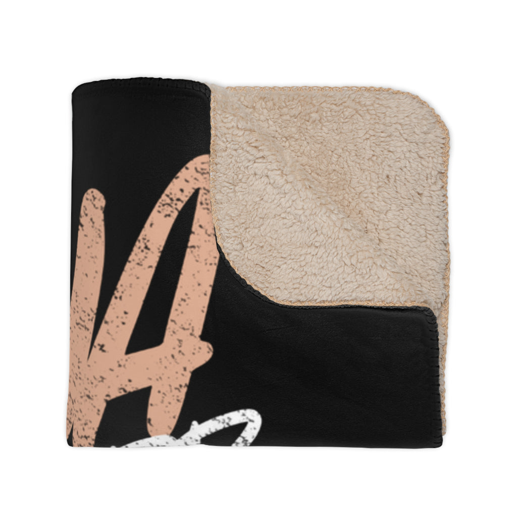 Black ZEE Sherpa Blanket with Sexy Pinup Crew Graphic