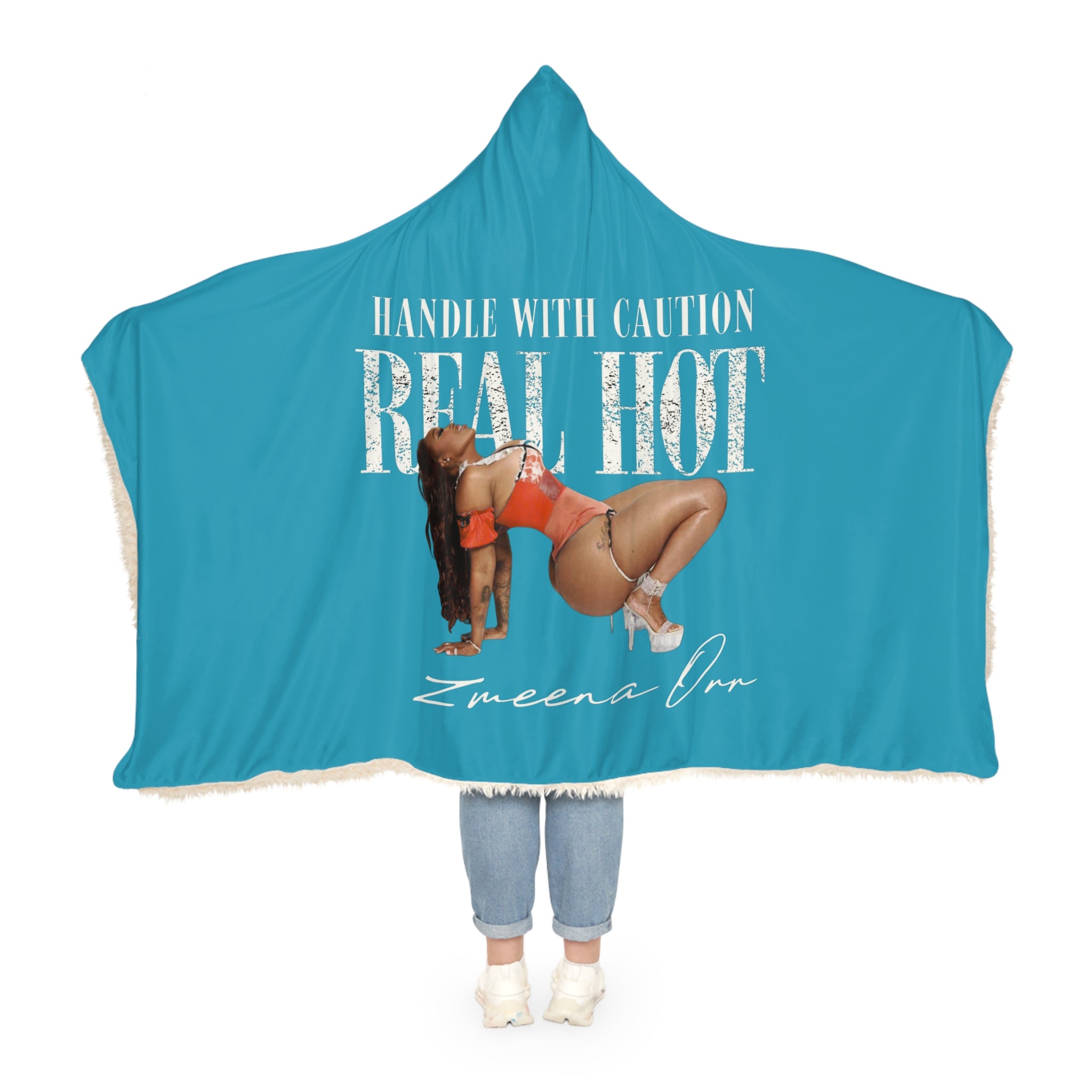 Handle With Caution "Real Hot" Hooded Snuggle Blanket