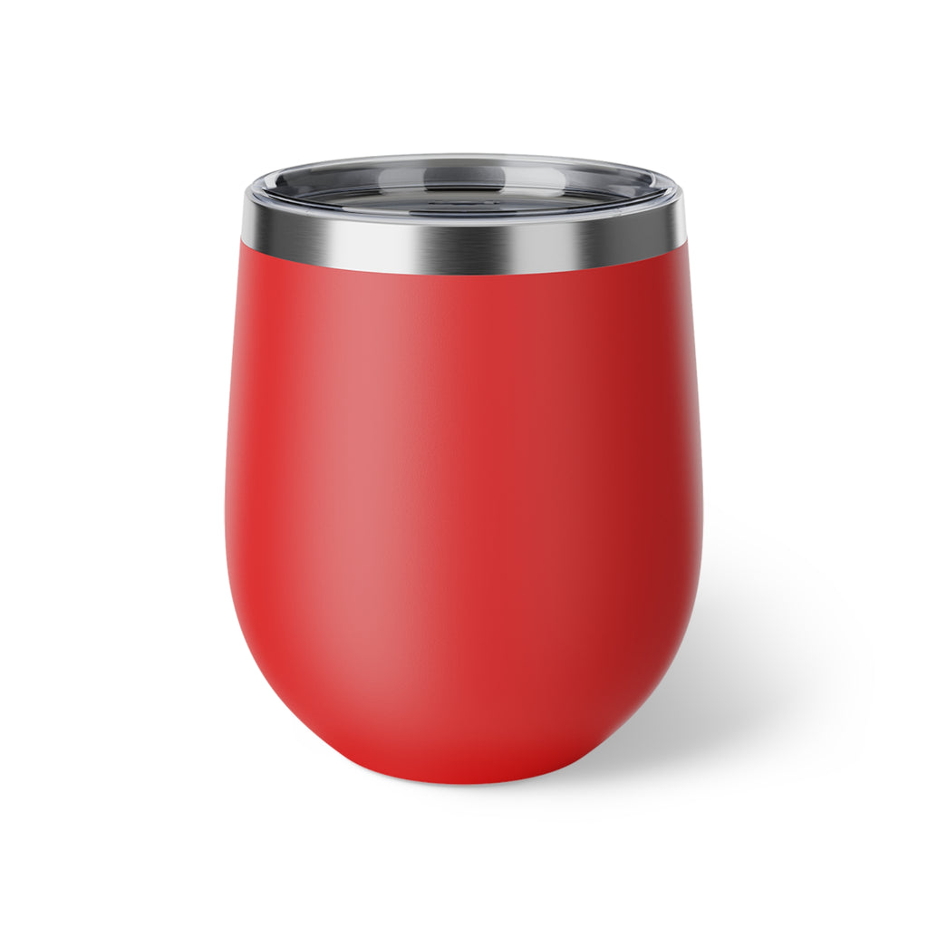 Insulated Wine Tumbler - "Handle With Caution Real Hot" Copper Vacuum 12oz