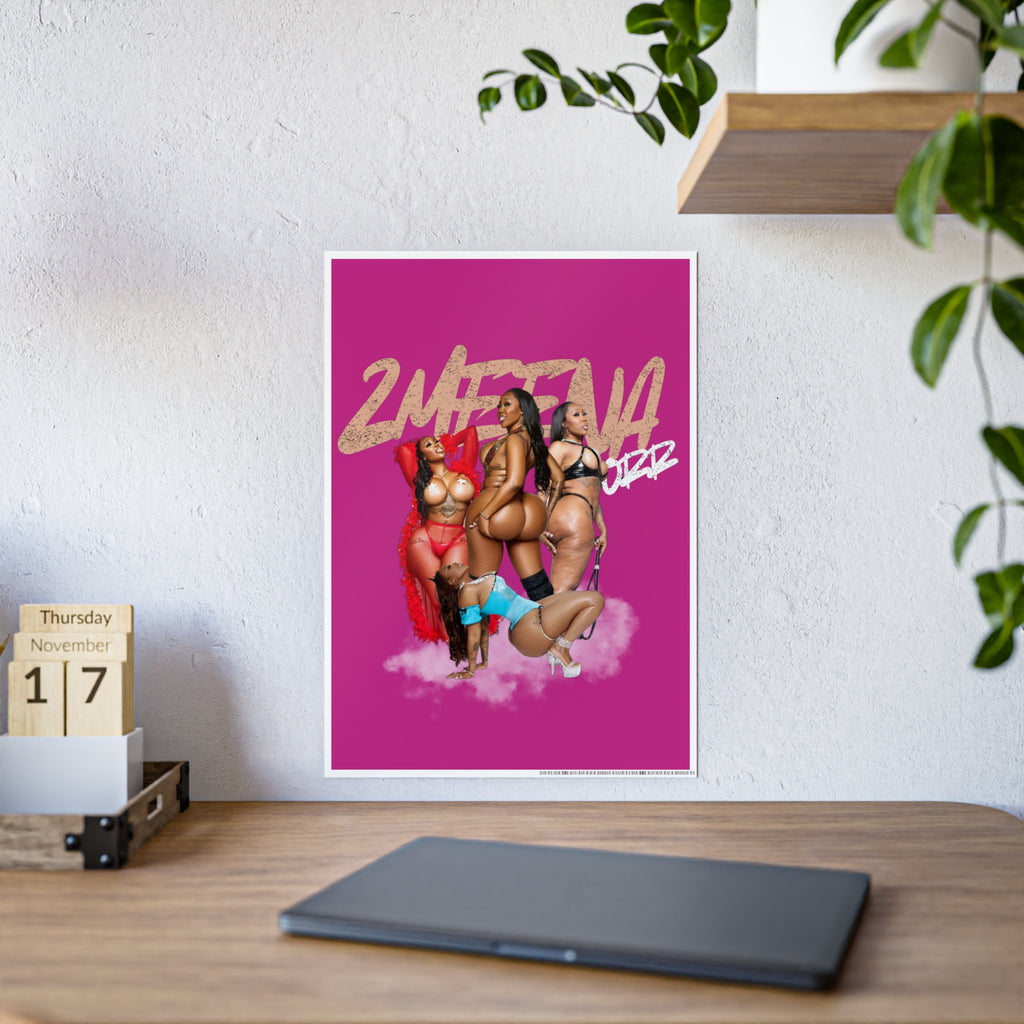 Maroon Gloss Poster — Sexy Pin-Up Curvy Women Art Print